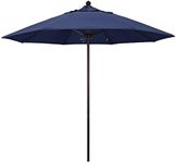 California Umbrella ALTO908117-F09 9 ft. Fiberglass Market Umbrella Pulley Open Bronze-Olefin-Navy Blue