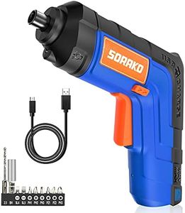 Cordless Screwdriver 4V, SORAKO Small Electric Screwdriver, Power Screwdriver 2000mAh Rechargeable with LED Light, 6Nm Screw Gun, 10 PCS Screwdriver Kit for Home DIY