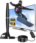 AN HUI MING Digital TV Aerial for 4K/1080P, Indoor TV Antenna with Magnetic Base 280+ Miles Range, 32FT Freeview Antenna with Signal Booster for Local Channels Outdoors Smart TV Black