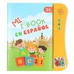 CUEI Sound Book, Spanish alphabet Animal Fruit Numbers Shapes Educational Toy, ABC Learning Toys, Interactive Baby Books for Toddlers 1-3, Gifts for Boys, Girls, Learning Activity Guide(Orange)