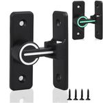 90 Degree Barn Door Lock Heavy Duty Luminous Sliding Door Latch, Barn Gate Locks Black Safety Barn Door Lock for Bedroom Bathroom Office(Screws Included)