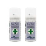 IndustraCare Spray Plaster Transparent Film Wound Protection, 32.5ml, Protect Cuts & Grazes - Twin Pack