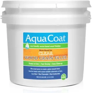 Aqua Coat Water Based Wood Grain Filler Gel, Fast Drying, Low Odor Clear Wood Filler, Non Toxic, Environmentally Safe. (Gallon)