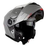 G-Mac Concept Evo Flip Front Motorcycle Helmet (Gloss Grey, L)