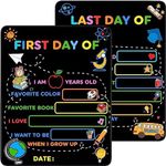 SEVADA First Day of School Board Sign, 14x11 in Back to School Chalkboard Sign, Double-Sided My First Day of School Sign Reusable, 1st and Last Day of Grade Kindergarten Preschool Sign for Kids