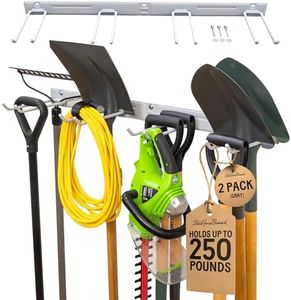 StoreYourBoard BLAT Garage Garden Tool Organizer Wall Mount, Garage Organization and Storage, Shovel & Rake Hangers Yard Tool Rack, Industrial Steel Holds 250 Pounds