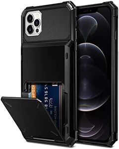 Vofolen Compatible with iPhone 12 Pro Max Case 5G Wallet 4-Card ID Slot Credit Card Holder Flip Hidden Pocket Dual Layer Hybrid TPU Bumper Armor Protective Hard Shell Back Cover Black