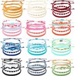 Remerry 48 Pieces Handmade Friendship Bracelets Adjustable Woven Braided Bracelet Colorful Braided Bracelets Beaded Anklet for Women Men Jewelry Party Accessories, Assorted Style