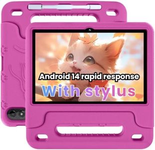 Kids Tablet, 2024 New Android 14 10 Inch, Tablet for Kids with Case, Learning Tablet Parental Control, Octa-core Tablet 64GB, WiFi, Kid Tablet Youtube, GPS, 10-hr Battery, Support Fast Charging (Pink)