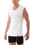 ALBERT KREUZ Men's Sleeveless V-Neck Business Undershirt of Breathable Micromodal White XL