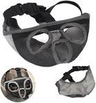 FarwenC Short Snout Dog Muzzle, Breathable Drinkable Adjustable Mesh Bulldog Muzzle, Anti-Biting Barking Chewing Protection Muzzle with Reflective Strips, Perfect for Flat-Faced Dogs(XL Size)