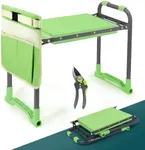 Byhagern Foldable Garden Kneeler and Seat – 2-in-1 Gardening Stool with a Tool Storage Pouch, Lightweight and Portable for Elderly, Outdoor, Lawn Care (Green)
