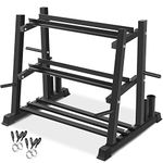 Dumbbell Rack, Bongkim Dumbbell Set with Rack Stand, Dumbbells Weights Rack for Home Gym, Weight Rack for Dumbbells, Kettlebells, and Weight Plates 1100LBS