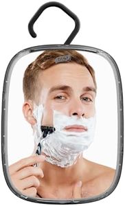 TAILI Shower Mirror Fogless for Shaving, Wall Hanging for Travel Camping, Removable Fog Free Shave Mirror for Shower Accessories, Bathroom, Portable, Shatterproof - for Men, Women(Black)