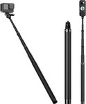 TELESIN 1.16m / 3.8ft Adjustable Carbon Fibre Invisible Selfie Stick Extendable Extension Pole For GoPro Hero, Insta360 X4, X3, Ace Pro, DJI Action Camera (Carbon Fibre 1.16m/3.8ft)