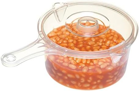 KitchenCraft Microwave Saucepan and Lid, BPA-Free Plastic Microwave Saucepan, 900 ml, Transparent