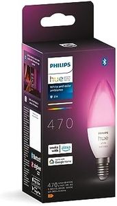 Philips Hue White and Colour Ambiance Smart Light Bulb [E14 Small Edison Screw] with Bluetooth. Works with Alexa, Google Assistant and Apple Homekit