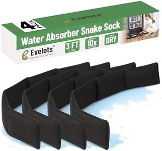 Evelots Water Absorber Snake Sock -4 Pack-Reusable Water Barrier - Absorbs 10 Times its Weight-Great for Leaks & Spills from Doors, Windows, Water Tank, Heavy Rain, Shower Tub-3 Feet Long