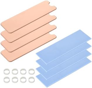 ELUTENG M.2 SSD Heatsink Copper 4PCS 2280 SSD Heat Sink with NVMe SSD Thermal Pad NVMe Heat Sink with Rubber Straps for PC/PS5 M.2 PCIE NVMe SSD or M.2 SATA SSD