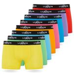 FM London (4/8-Pack) Mens Boxers with Elastic Waist - Soft Boxer Shorts Men, Stretch Fit Mens Underwear for Everyday Wear - Fitted Hipster Boxers for Men,Neon Assorted (8 Pack),L