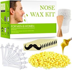 Nose Wax Kit Kit de cera para la nariz, cera para depilación de la nariz con 100 g de cera para el vello de la nariz, 20 aplicadores de punta seguros, 10 recipientes y 10 plantillas para bigote