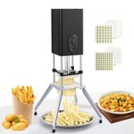 YOTAN Electric French Fry Cutter,Vertical French Fry Cutter with 1/2 & 3/8 Inch Blade,Professional Commercial and Household Automatic Potato Slicer,Electric Vegetable Chopper (Black)