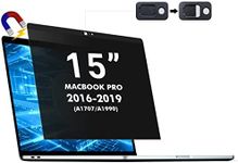 Magnetic Privacy Screen MacBook Pro 15 Inch, Removable Privacy Screen Filters Anti-Spy, Anti Blue Light and Anti Glare Screen Protector for MacBook Pro 15 inch (2016-2019) Model (A1707, A1990)