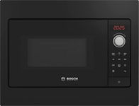 Bosch BFL523MB3 Series 2, Recessed Microwave 38 x 50 cm, 800 W, Rotating Plate of 27 cm, Door Stop Left, AutoPilot 7, 7 Automatic Programs, Cleaning Support, LED Touch Screen, Black