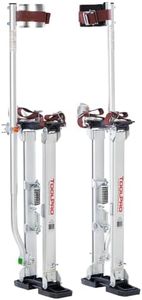 ToolPro Professional Grade Adjustable Aluminum Drywall Stilts w/Soft Straps - 24 inch to 40 inch Height Range for Drywall Installation, Painting, and More. (24-40 in.)