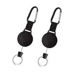 2 Pieces Heavy Duty Retractable Lanyard for Keys Retractable Badge Holder Heavy Duty Key Chain Key Reel with 39 Inches Steel Wire Rope