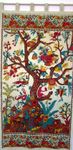 Tree of Life Tab Top Curtain-Drape-Door Panel-Cream by India Arts