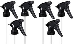 STOIC Plastic Trigger Sprayer Nozzle For Sprayer Bottles Garding Car Bike Wasing (Fits Standard, Color Black Pack of 6)