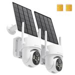 4G LTE Cellular Security Camera Wireless Outdoor, Solar Battery Powered Cameras for Home Surveillance, PIR Human Detection, 2K Color Night Vision, 2-Way Audio, Cloud & SD Card, Works with Phone APP