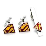 Goodygold Supermen Superhero Tie Pin Bar Necktie Clip Cufflinks Set Mens Accessories Costume Props