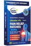 PURE EASE Pain Relief Patches,Maximum Strength Numbing - Lidocaine 4% & Menthol 1% - 5 Large Patches