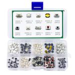 Serplex® 250pcs Push Button Switches Push Button Switch On Off Replacement Remote Control Button Replacements for Repairing with 10 Designs Micro Push Button Replacements with Box