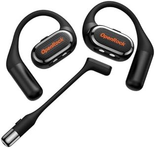 OpenRock Link 20 - Open-Ear Headphones with Detachable Boom Mic, 5-Mic Call Noise Cancelling, 52H Battery Life, IPX7 Waterproof, Wireless Headset for Work Call and Meeting, Sports
