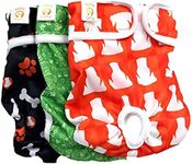 Dog Diapers Washable & Reusable by PETTING IS CARING - Female and Male Dog Diapers Materials Durable Machine Washable Solution for Pet Incontinence and Long Travels - 3 Pack Set (NEW, XS)