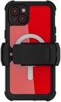 Ghostek Nautical Waterproof Apple iPhone 15 Plus Case with Holster Belt Clip - Screen & Camera Protector, MagSafe Compatible, Rugged Heavy Duty (6.7 Inch, Clear)