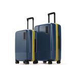 MOKOBARA Iconic Range The Set of 2 Blue Luggage 58Cms + 69Cms Cabin & Medium Size German Makrolon Polycarbonate Hard Sided 8 Hinomoto Spinner Wheels Suitcase Trolley for Travelling (Ocean Sunray)