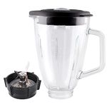 Joyparts Replacement parts 6-Cups Glass Jar With 4-fins Blade, Compatible with Oster Blenders