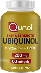 Qunol 200mg Ubiquinol, Powerful Antioxidant for Heart and Vascular Health, Essential for energy production, Natural Supplement Active Form of CoQ10, 60 Count