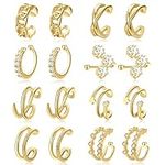 16 Pcs Gold Ear Cuffs Earrings for 