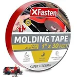 XFasten Super Strength Automotive Molding Tape, Gray, 1-Inch x 30-Foot, Double Sided Exterior Mounting Tape for Auto Body Molding, Trim, Side Mirror, Emblem, Nameplate and Outdoor Applications