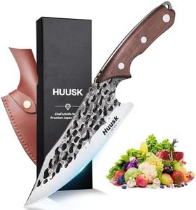 Huusk Viking Knife with Sheath - Hand Forged Boning Knife for Meat Cutting, Japanese Chef Knives for Kitchen, Outdoor Camping, Christmas Gifts Idea
