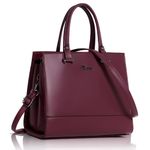 EXOTIC Womens Feminina Solid Top Handle Tote Hand Bag (Maroon)