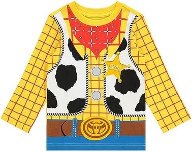 Disney Toy Story Long Sleeve Shirt Pixar Buzz Lightyear and Sheriff Woody - Toy Story Long Sleeve Costume T-Shirt, Yellow, 3