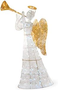 National Tree Company Décoration de Noël Artificielle pré-éclairée | Comprend des lumières LED pré-enfilées et des piquets | Ange en Cristal – 1,5 m