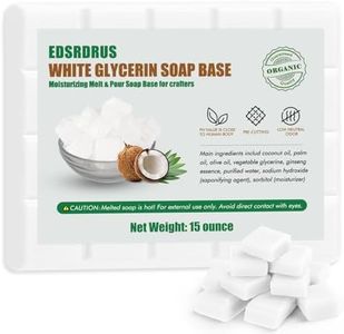 15 Ounces Glycerin Soap Base - Melt and Pour Soap Base for DIY Crafting, Easy to Cut, Vegan and Natural, Moisturizing and Gentle on Skin, Perfect for Soap Making Supplies (White,15 Ounces)