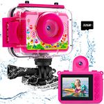 AILEHO Kids Camera - Underwater Camera for Kids Girls Boys, Waterproof Digital Camera, Toddler Toys Kids Selfie Video Camera Recorder for Birthday for Girls Age 3-12 (Hot Pink)